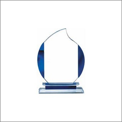 Sapphire Edge Glass Award, 9"H