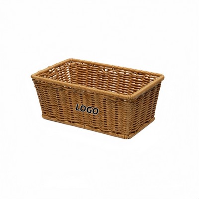 Woven Rectangular Storage Basket for Home Desktop Organization