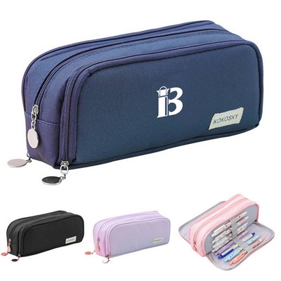 Large Capacity 3 Compartment Pencil Pouch