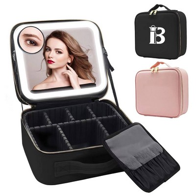 Makeup Bag with LED Lighted Mirror