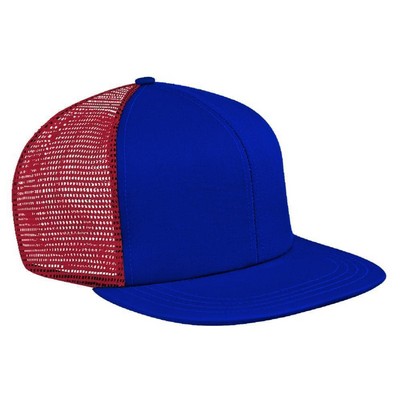 Contrast Meshback Snapback Flat Brim Cap