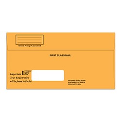 Preprinted Window License Plate Envelopes