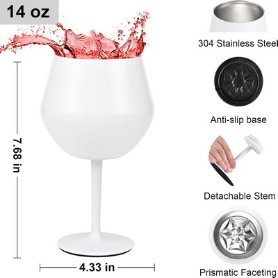 14oz Detachable Stem Stainless Steel Wine Glass