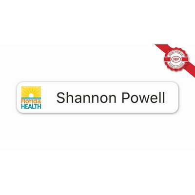 USA Made Name Plate w/UV Inkjet Logo & Engraved (1.75x9.125 Inches)