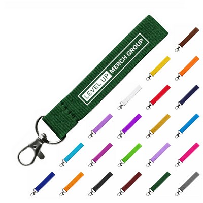 Polyester Wrist Lanyard Keychain with Lobster Claw Clip – 5/8" x 6" Promotional Strap