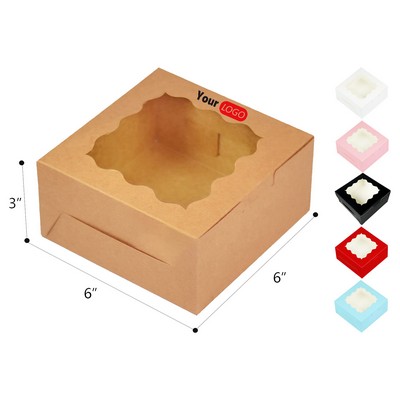 Scalloped Window White Bakery Box