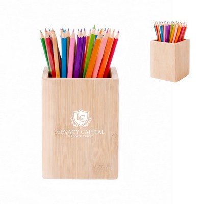 Natural Wooden Desktop Pencil Holder