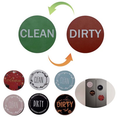 Round Double Sided Dishwasher Magnet Sign
