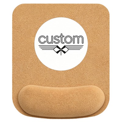 Cork Leather Mouse Pad With Wrist Support Rest
