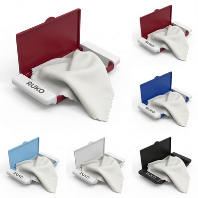 Compact Lens Cleaning Cloth in Hinged Snap-Closure Case
