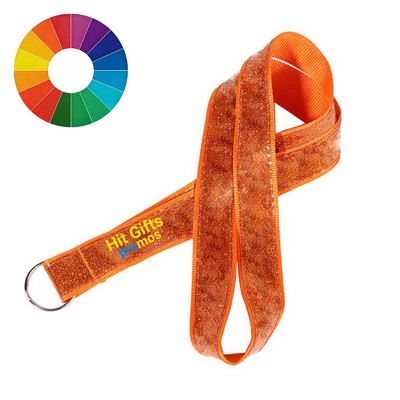 1" Glitter Lanyard w/ Metal Split Ring