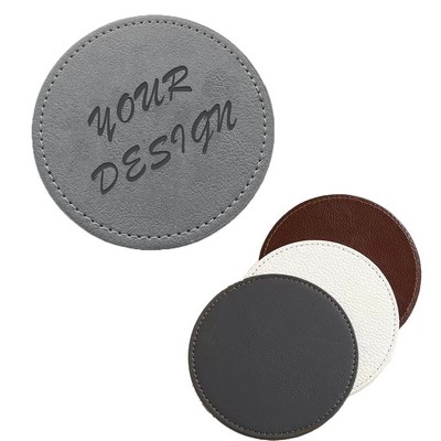 MOQ100 Round PU Leather Coffee Coaster