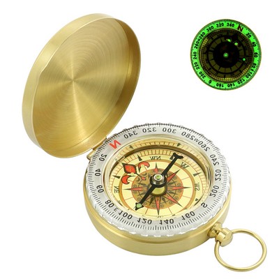 Waterproof Brass Compass with Luminous Dial
