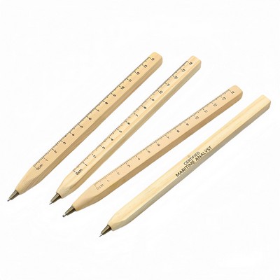Wooden Ruler Ballpoint Pen