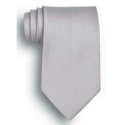 Light Grey Polyester Satin Tie