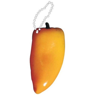 Yellow Chili Pepper Promotional Key Chain w/ Black Back (12 Square Inch)