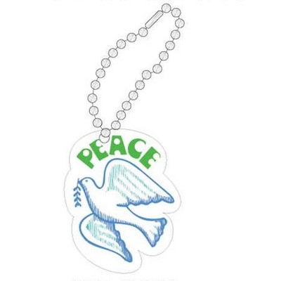 Peace Dove Promotional Key Chain w/ Black Back (12 Square Inch)