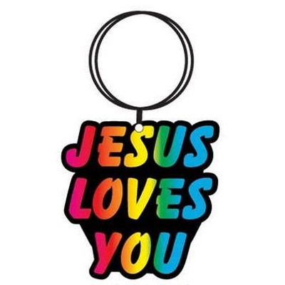 Jesus Loves You Executive Keychain w/Mirrored Back (6 Square Inch)