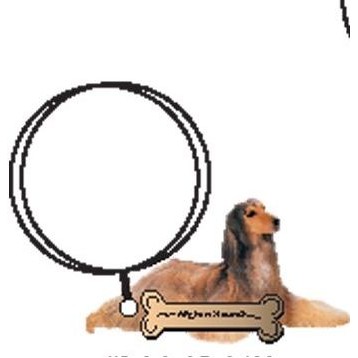 Afghan Hound Dog Key Chain w/Mirrored Back (3 Square Inch)