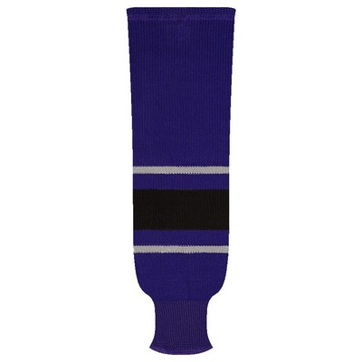Los Angeles Pro Series Custom Purple Socks w/Gray & Black Stripes