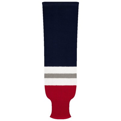 New York Pro Series Blue & Red Away Socks w/White & Gray Stripes