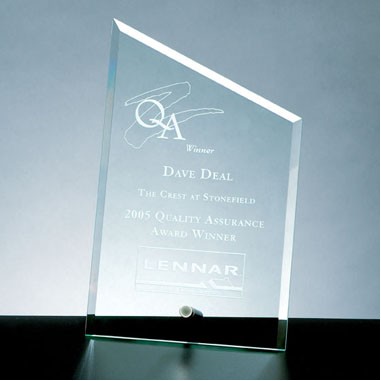 Beveled Sail Award w/ Aluminum Pole (Screened)