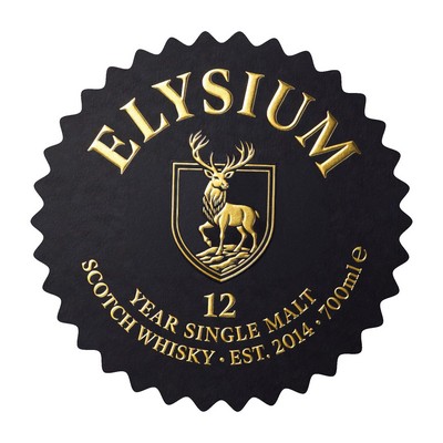 Foil Stamp/Embossed Starburst Label Roll (1½" Diameter)