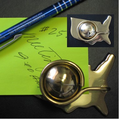 Brass US Map Shaped Memo Holder - ON SALE, LIMITED STOCK