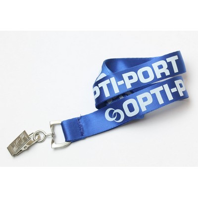 1" Royal Blue Nylon Lanyard (20 Mil)