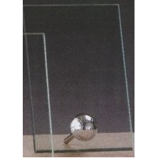 Clear Glass Plaque Award w/Silver Basketball Accent & Silver Plastic Mounts (6"x8.5")