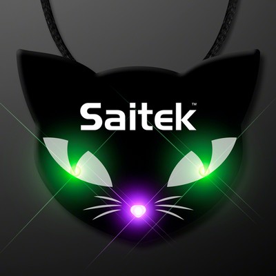 Spooky Cat Eyes Necklace, LED Halloween Jewelry - PRINTED