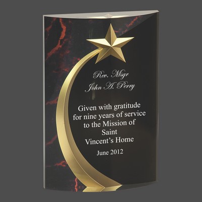 Red Marble Rounded Shooting Star Acrylic Award (7¾")