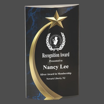 Blue Marble Rounded Shooting Star Acrylic Award (6¾")