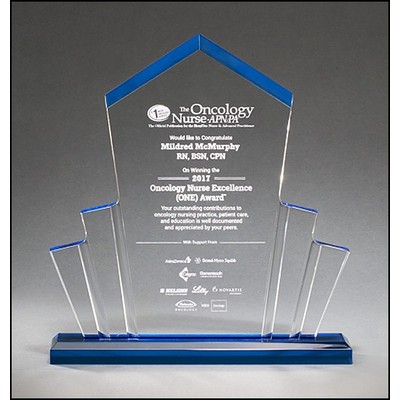 Tower Spotlight Acrylic Award w/Blue Accent