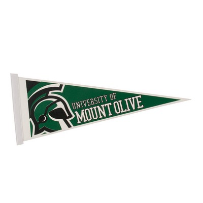 White Felt Pennant (9"x24") Screen Print