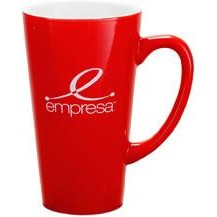 16 Oz. Gloss Cone Mug Red Exterior/ White Interior
