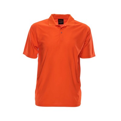 Reflective Apparel™ Birdseye® 3 Button Placket Polo Shirt No Pocket/Fluorescent Red Orange