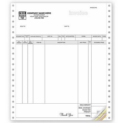Continuous Invoice Forms - Classic (2 Part)