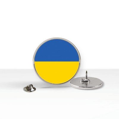 Support Ukraine Express Lapel Pin - Circle (0.875")