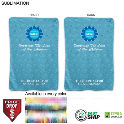 72 Hr Fast Ship - Ultra Soft and Smooth Microfleece Baby Blanket Sublimated, (30"x40")