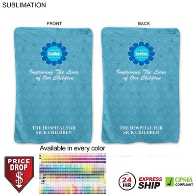 24 Hr Express Ship - Ultra Soft and Smooth Microfleece Baby Blanket, Sublimated (30"x40")