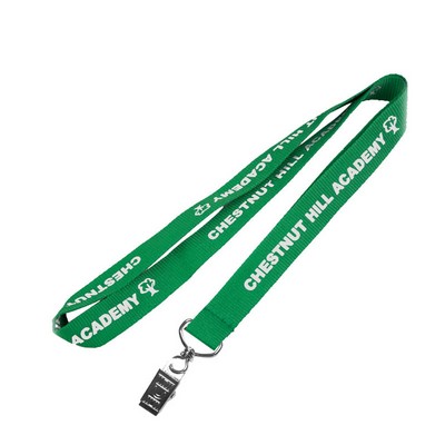 3/4" Nylon Lanyards W/Bulldog Clip