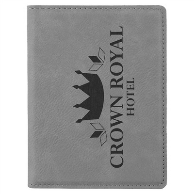 4 1/4" x 5 1/2" Gray Leatherette Passport Holder