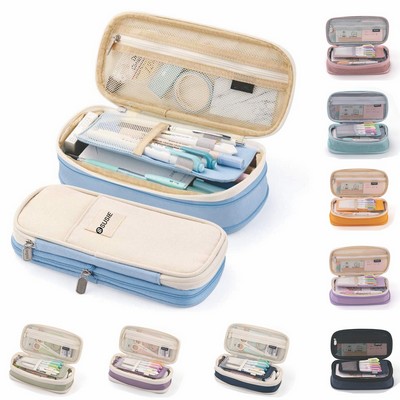 Canvas Telescopic Double Layer Pencil Case