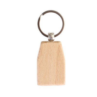 Wooden House Shape Keychain