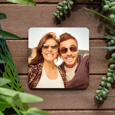 375" Square Cork Back Photo Coasters