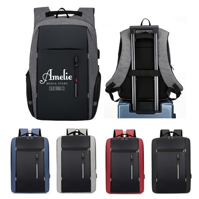 Oxford Cloth Laptop Backpack w/ Usb Charging Port