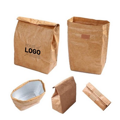 Reusable Classic Brown Insulated Paper Lunch Bag