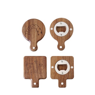 Wooden Bottle Opener & Magnetic Memo Holder