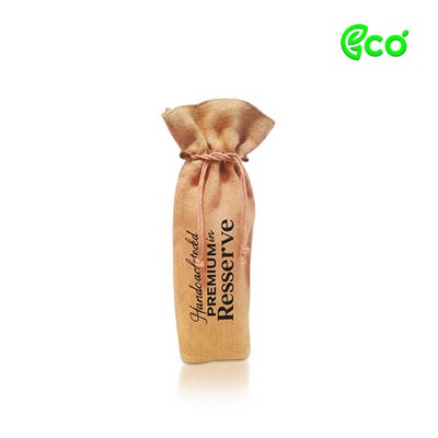 Ecofriendly Unlaminated One Bottle Jute Drawstring Wine Sack